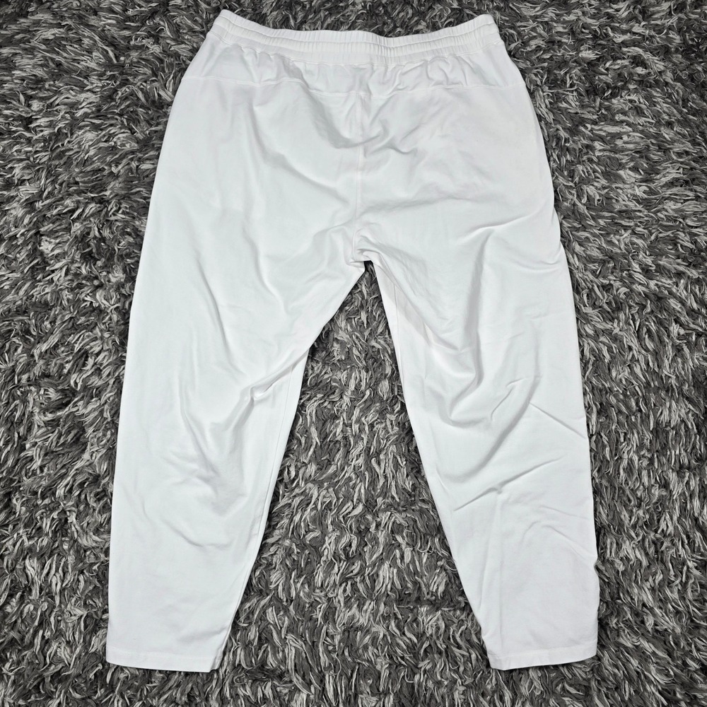 Eileen Fisher White Cotton Spandex Drawstring Jogger Pants Large Made in USA - Picture 8 of 10